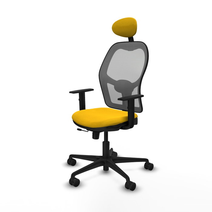 Piqueras y Crespo Chaise de Bureau Jorquera Jaune et Gris avec Appui-tête Piqueras y Crespo Chaise de Bureau Jorquera Jaune et Gris avec Appui-tête