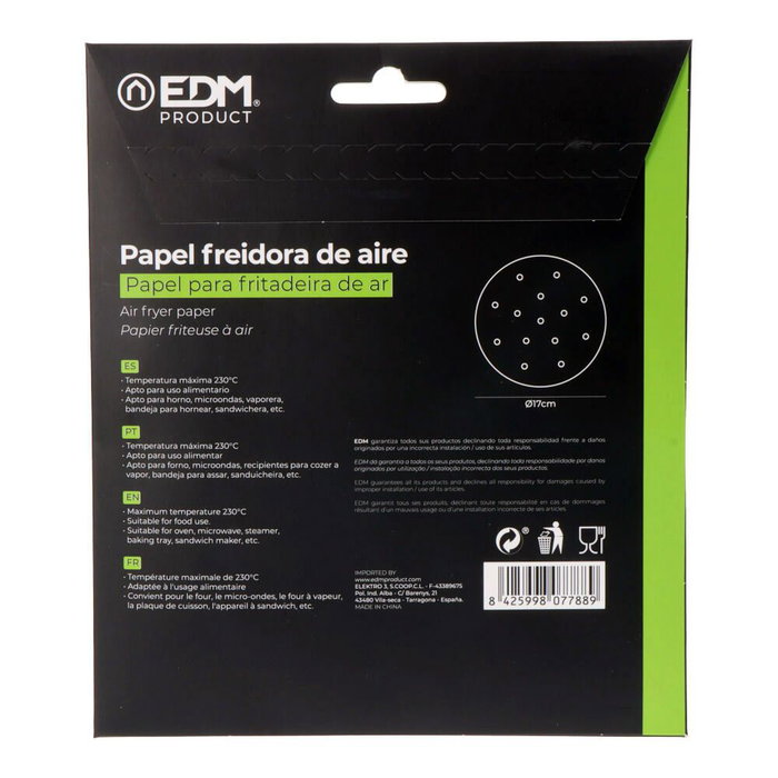 Edm Papier pour friteuse à air Ø17cm, 100 unités