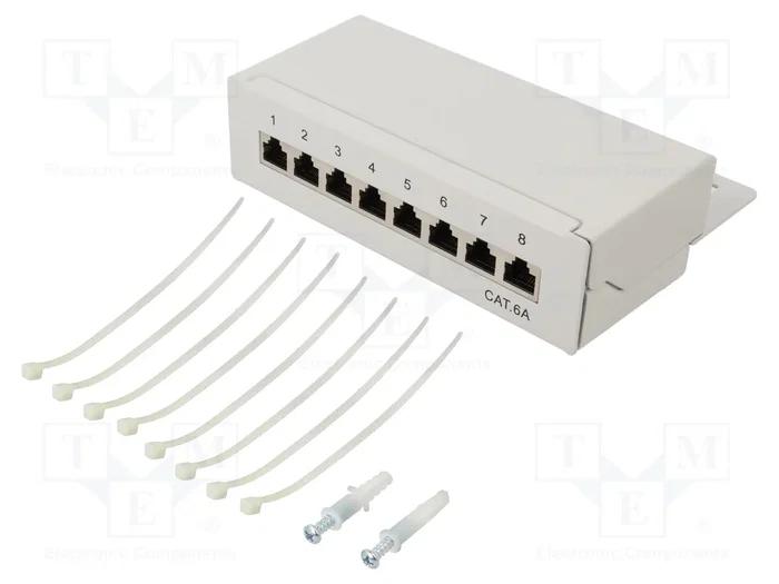 GOOBAY Panneau de brassage Cat 6a 8 ports RJ45 1U gris GOOBAY Panneau de brassage Cat 6a 8 ports RJ45 1U gris