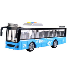 Tachan Autobus touristique rouge à impulsion avec son et lumières 1:16, fonctionne avec 3 piles AG13 incluses, pour enfants de 3 ans et plus