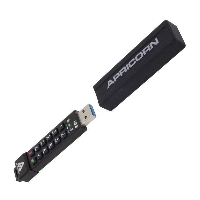 Apricorn Secure Key 4G 16GB, clé USB 3.2 Gen1 chiffrée 256-bit AES avec clavier PIN, FIPS 140-2, IP67, jusqu'à 77 MB/s en lecture