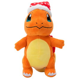 JAZWARES Peluche Pokemon Charmander 20cm - Thème Noël / Collection Vacances - Jouet Souvenir