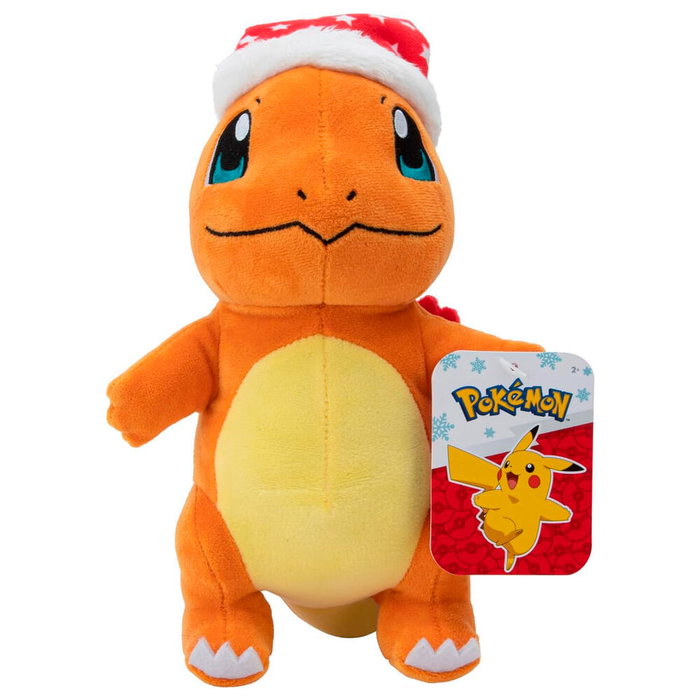 JAZWARES Peluche Pokemon Charmander 20cm - Thème Noël / Collection Vacances - Jouet Souvenir
