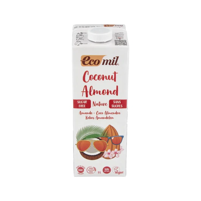 ECOMIL Boisson au Coco et à l'Amande Bio sans Sucre, Lot de 6 ECOMIL Boisson au Coco et à l'Amande Bio sans Sucre, Lot de 6