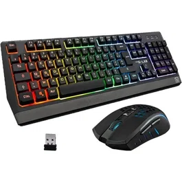 The G-Lab Combo Tungsten - Pack Gamer 2 en 1 avec Clavier et Souris Sans Fil RGB, Autonomie 30h, Souris 2400 DPI