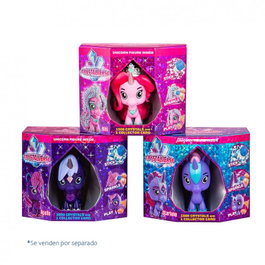 Crystalverse Classic Figura Unicornio Galáctico 11 cm avec 1500 Cristaux - Collection Aléatoire