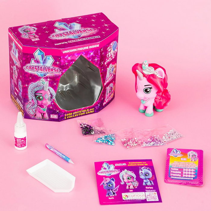 Crystalverse Classic Figura Unicornio Galáctico 11 cm avec 1500 Cristaux - Collection Aléatoire