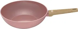 Arthur Martin AM4944 - Wok en aluminium à revêtement céramique antiadhésif Ø 28 cm - Compatible tous feux dont induction - Rose