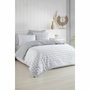 BigBuy Home Parure de couette Gris et Blanc - 220 x 240 cm, 3 pièces