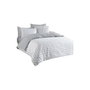 BigBuy Home Parure de couette Gris et Blanc - 220 x 240 cm, 3 pièces