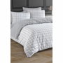 BigBuy Home Parure de couette Gris et Blanc - 220 x 240 cm, 3 pièces