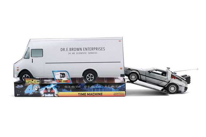 JADA TOYS Réplique DeLorean Hollywood Rides Time Machine 40th Anniversary Retour vers le Futur 1:24