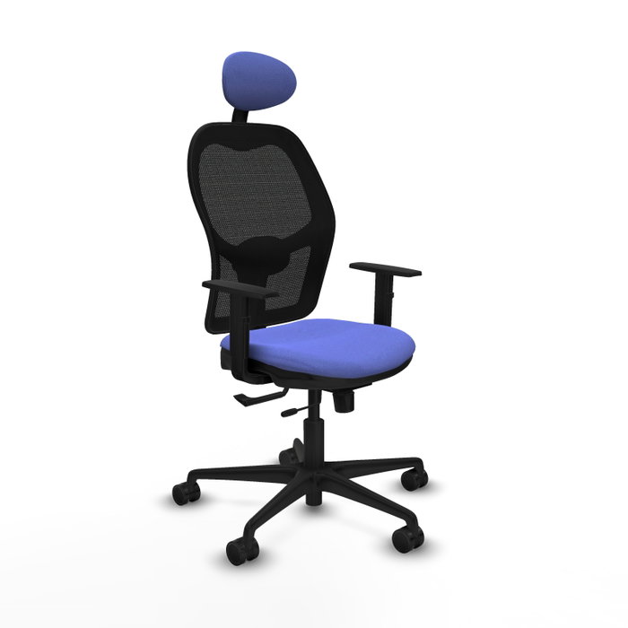 Piqueras Y Crespo Chaise de bureau Jorquera, Bleu clair et Noir, Sincro/Traslack Piqueras Y Crespo Chaise de bureau Jorquera, Bleu clair et Noir, Sincro/Traslack
