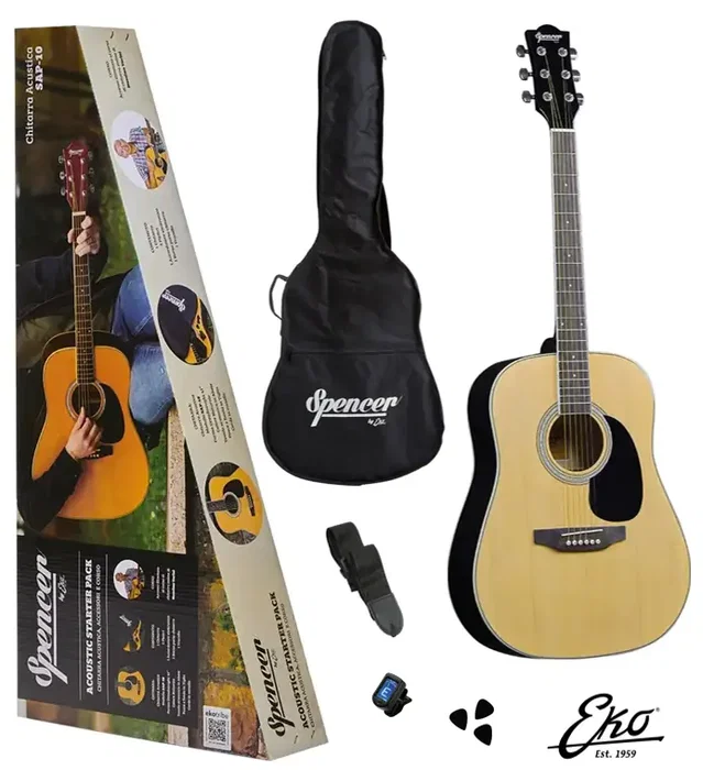 EKO Pack Guitare Acoustique Spencer By Eko Sa-10 Naturel + Accessoires