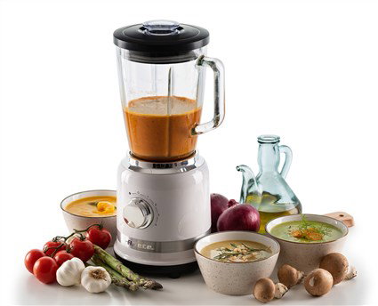 Ariete 585/01 Blender de cuisine moderne avec bol en verre 1,5 L, 4 vitesses et fonction pulse, blanc