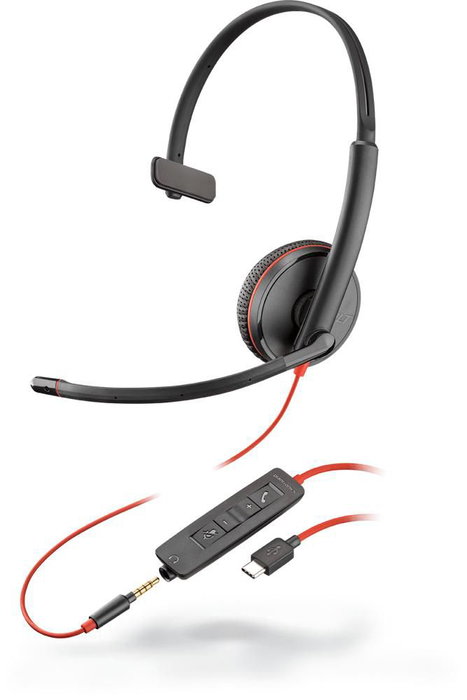 Poly Casque-micro avec micro Blackwire 3215 USB-C pour PC et téléphone, filaire, avec étui de transport Poly Casque-micro avec micro Blackwire 3215 USB-C pour PC et téléphone, filaire, avec étui de transport
