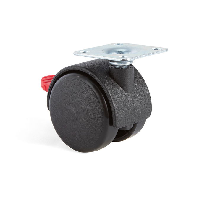 Q&Q Roulette Kelly Ø45 Double Jante Plastique Noir Avec Frein Q&Q Roulette Kelly Ø45 Double Jante Plastique Noir Avec Frein