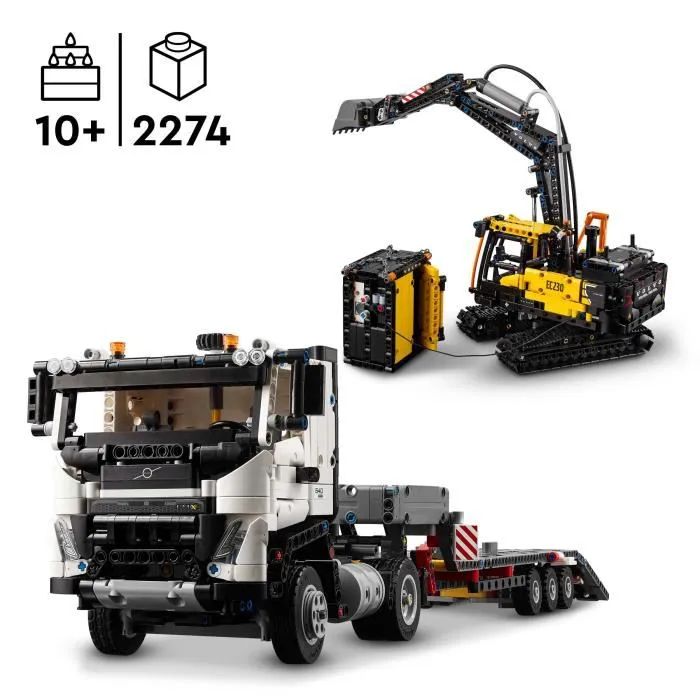 Lego Set LEGO Technic 42175 - Camion de chantier Volvo FMX avec pelleteuse électrique EC230 et borne de recharge pour enfants