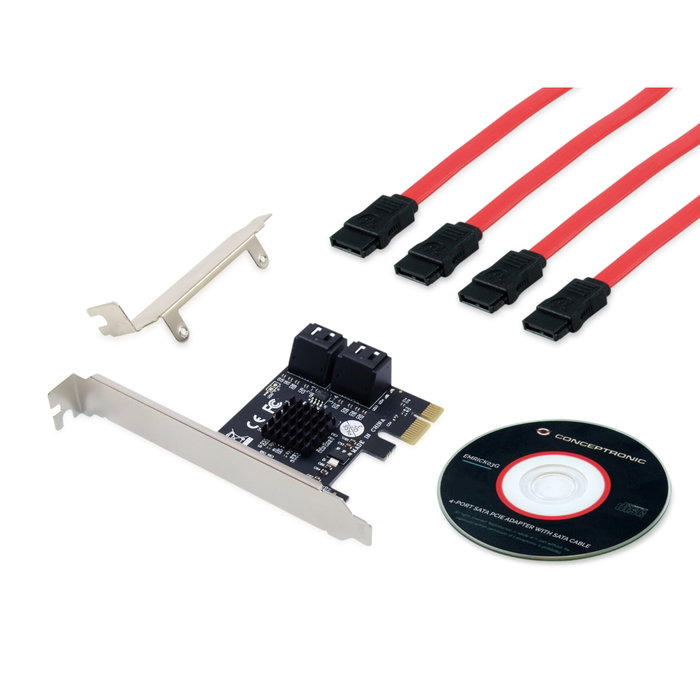Conceptronic EMRICK03G Carte contrôleur 4 ports SATA PCIe Conceptronic EMRICK03G Carte contrôleur 4 ports SATA PCIe
