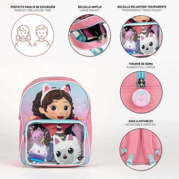 Cerdá - Mochila Infantil Gabby's Dollhouse - Sac à dos enfant licorne rose - Dimensions : 2.5 x 3.0 x 1.2 cm Cerdá - Mochila Infantil Gabby's Dollhouse - Sac à dos enfant licorne rose - Dimensions : 2.5 x 3.0 x 1.2 cm
