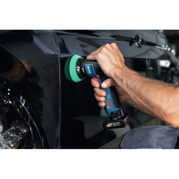 Bosch Professional Polisseuse orbitale sans fil GPO 12V-77, 12 V avec plateau support et tampon à polir 77 mm pour petits travaux et peintures usées