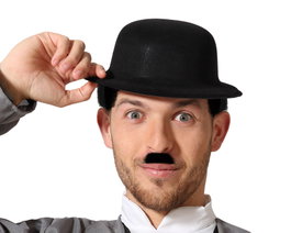 Bombin noir à texture flocada pour homme adulte