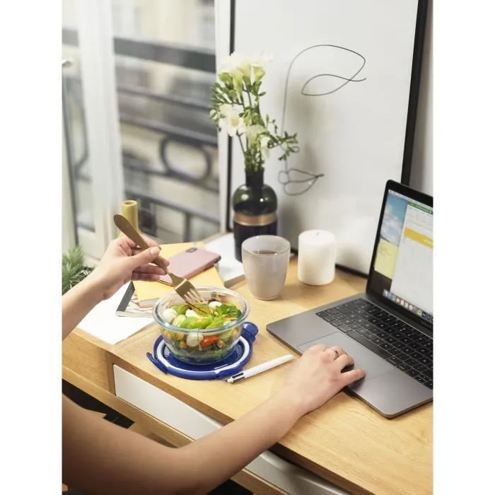 Pyrex - Lot de 3 boîtes repas en verre rond Cook & Go 0,7 L avec couvercle hermétique - Résistant chocs thermiques, sans BPA, -40°C à +350°C