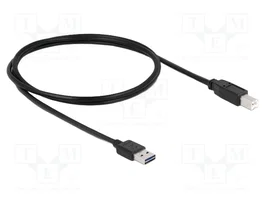 DELOCK Câble USB 2.0 A/B 1m Noir