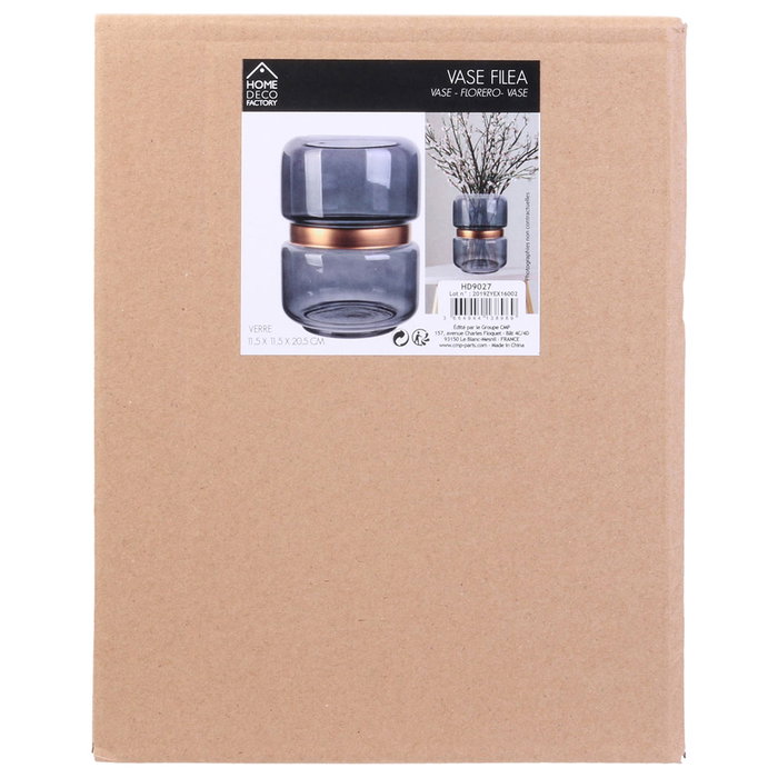 Home Deco Factory Vase Gris et Doré Home Deco Factory Vase Gris et Doré