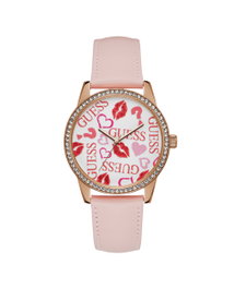 Guess W1206L3 avec bracelet rose et boîtier doré