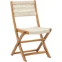 AWANA Lot de 2 chaises de jardin pliantes - Bois d'acacia certifié FSC avec cordage tressé - 52 x 48 x 85 cm
