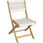 AWANA Lot de 2 chaises de jardin pliantes - Bois d'acacia certifié FSC avec cordage tressé - 52 x 48 x 85 cm