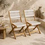 AWANA Lot de 2 chaises de jardin pliantes - Bois d'acacia certifié FSC avec cordage tressé - 52 x 48 x 85 cm