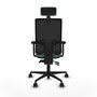 Piqueras Y Crespo Bormate - Chaise de bureau avec mécanisme asynchrone, Vert émeraude et Noir