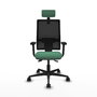 Piqueras Y Crespo Bormate - Chaise de bureau avec mécanisme asynchrone, Vert émeraude et Noir