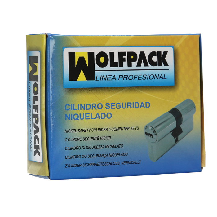 Wolfpack Cylindre de Sécurité 30x40 Came Longue Nickelé avec 5 clés