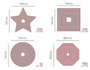 Misskuty Set de 4 Emporte-pièces fins ZAG Étoiles, Cercles, Carrés et Hexagones