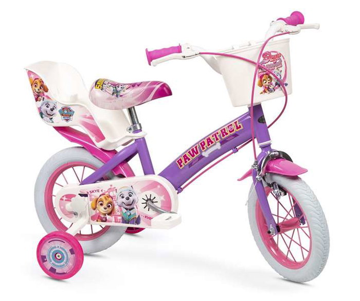 Toimsa Bicicleta fille Paw Patrol 12" (3 à 5 ans) - Vélo pour enfant avec roues de 12 pouces - Violet