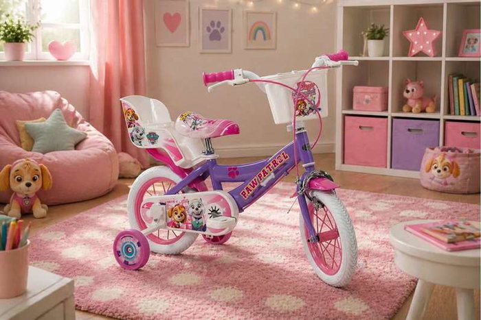 Toimsa Bicicleta fille Paw Patrol 12" (3 à 5 ans) - Vélo pour enfant avec roues de 12 pouces - Violet