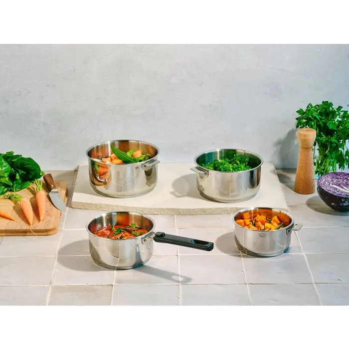 Cosy & Trendy Click Set 4 - Casseroles en Inox avec Poignée Amovible - 14 à 20 cm Cosy & Trendy Click Set 4 - Casseroles en Inox avec Poignée Amovible - 14 à 20 cm