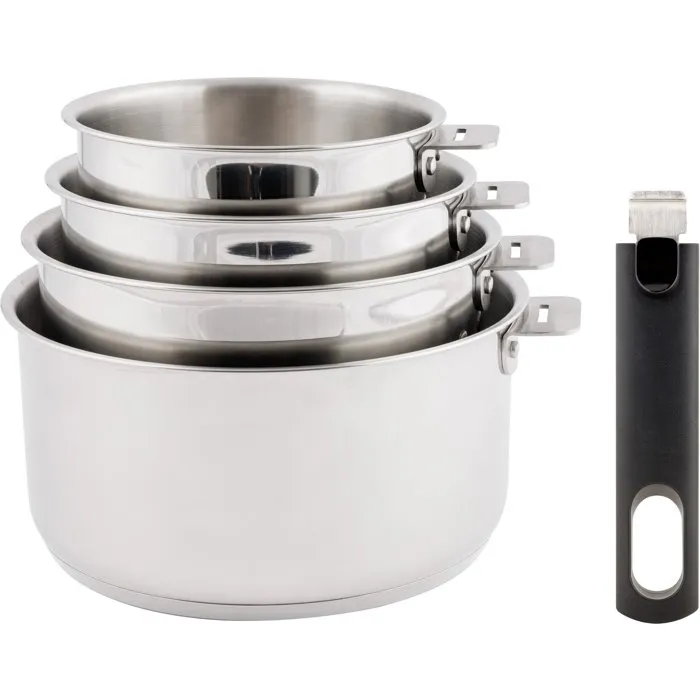 Cosy & Trendy Click Set 4 - Casseroles en Inox avec Poignée Amovible - 14 à 20 cm Cosy & Trendy Click Set 4 - Casseroles en Inox avec Poignée Amovible - 14 à 20 cm