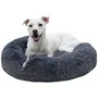 Kerbl Corbeille Fluffy pour Chien et Chat - Forme Donut, Antidérapante, Rembourrage Extra-Doux - 76 x 19 cm, Gris - Lavable Machine