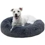 Kerbl Corbeille Fluffy pour Chien et Chat - Forme Donut, Antidérapante, Rembourrage Extra-Doux - 76 x 19 cm, Gris - Lavable Machine