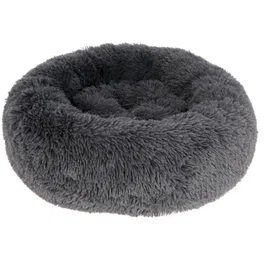 Kerbl Corbeille Fluffy pour Chien et Chat - Forme Donut, Antidérapante, Rembourrage Extra-Doux - 76 x 19 cm, Gris - Lavable Machine