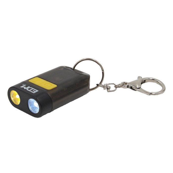Edm Lampe torche porte-clés LED USB-C 5 modes lumière blanche rouge UV, batterie lithium 250mAh, avec aimant et clip