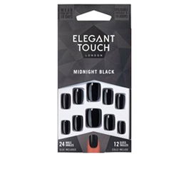 Elegant Touch Ongles CORE COLOR Squoval #noir nuit 24 u
