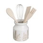 BigBuy Home Pot pour ustensiles de cuisine GRASS Bois Métal Grès