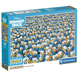 CLEMENTONI Puzzle Disney - Donald Duck 1000 Pièces, Taille Assemblé 70 x 50 cm