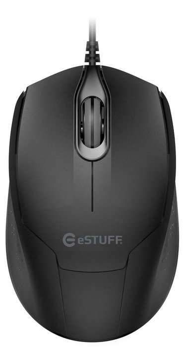 eSTUFF G120 Souris optique filaire USB ambidextre, 1200 DPI, boutons silencieux, ergonomique eSTUFF G120 Souris optique filaire USB ambidextre, 1200 DPI, boutons silencieux, ergonomique