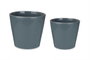 Ibergarden Lot de 2 Pots Coniques en Céramique Antracite 22 cm et 28 cm